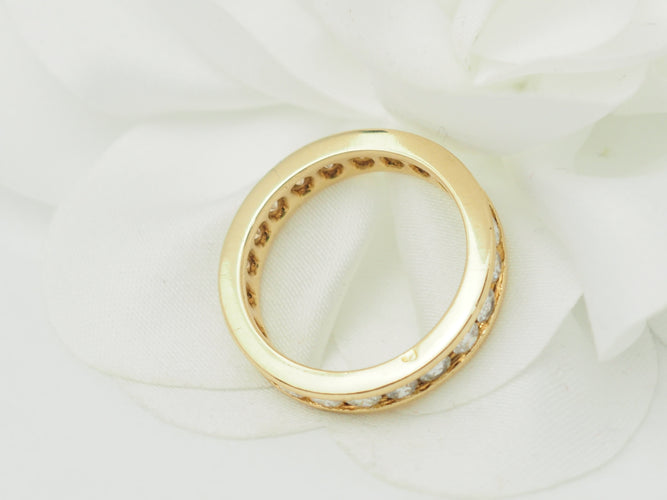 Bague 53.5 Alliance tour complet en or jaune et diamants 1,32ct 58 Facettes 33441