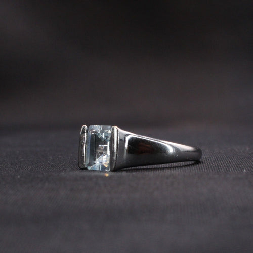 Bague Bague rectangulaire aigue-marine 58 Facettes MG2