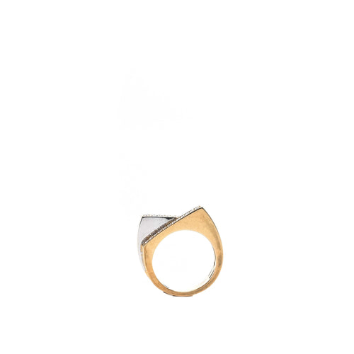 Bague 54 RAINBOW K - Bague or jaune, or blanc et diamants 58 Facettes 85787
