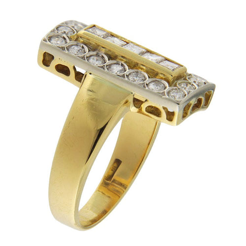 Bague 54.5 Bague en or jaune avec diamants de 0,93 ct 58 Facettes G3789