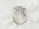 Bague 51.5 Bague importante en or blanc, platine, aigue marine et diamants 58 Facettes 33210
