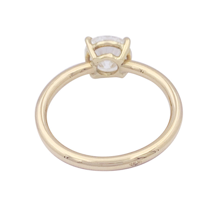 Yellow gold diamond solitaire ring.