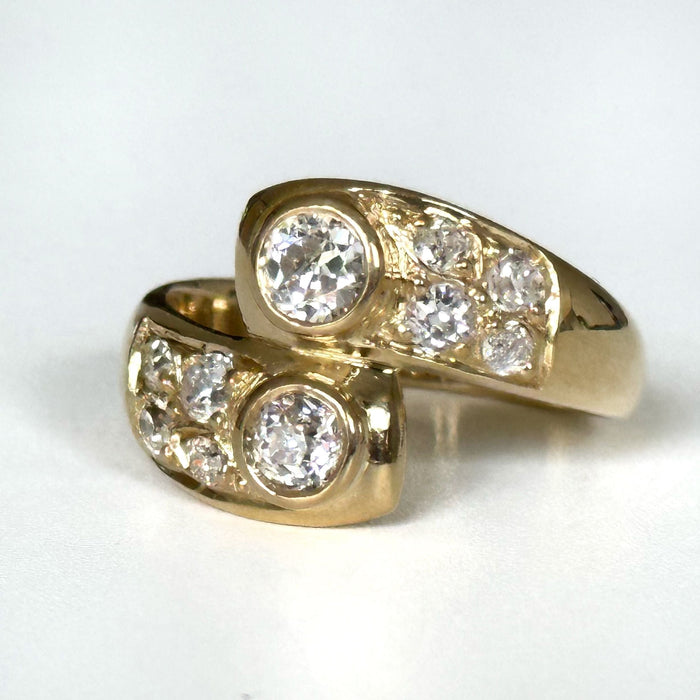 Ring Toi & Moi yellow gold diamonds