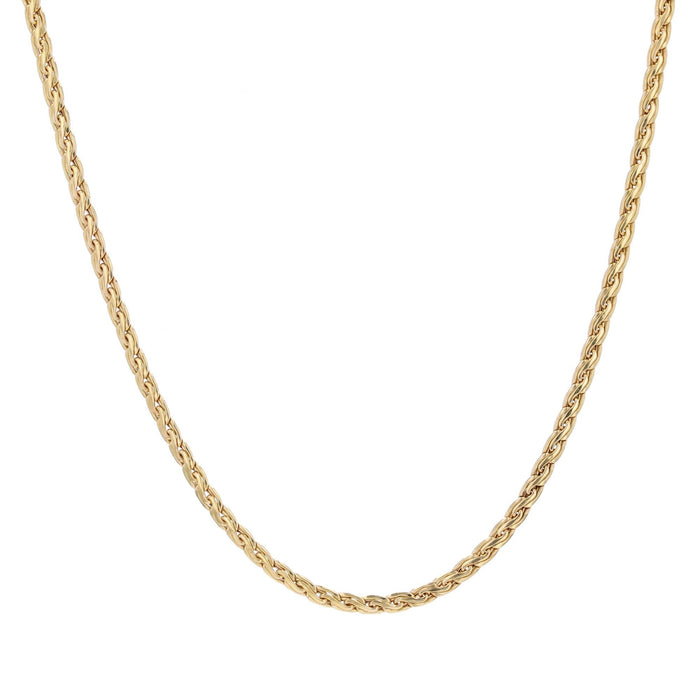 Yellow gold chain necklace with intertwined links