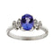 Bague 51 Bague en or blanc avec tanzanite et diamants 58 Facettes 38890