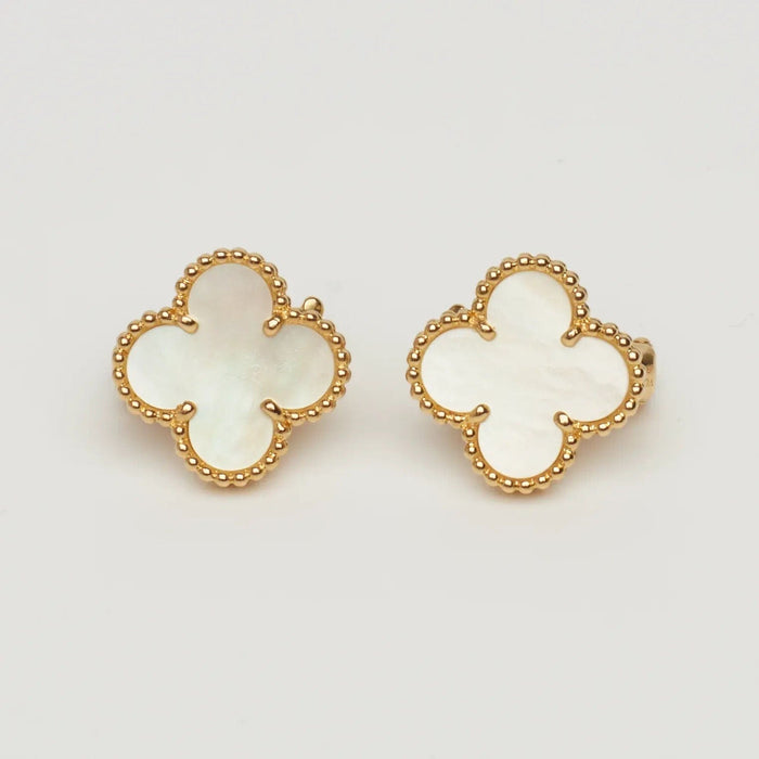 Boucles d'oreilles Van Cleef & Arpels - Boucles d’oreilles Vintage Alhambra Nacre en or jaune 58 Facettes vca-erg-yg-vamop