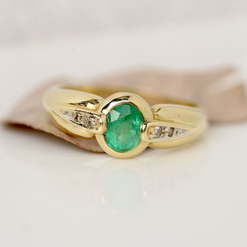 Bague 58 Bague émeraude diamants occasion 58 Facettes CV124