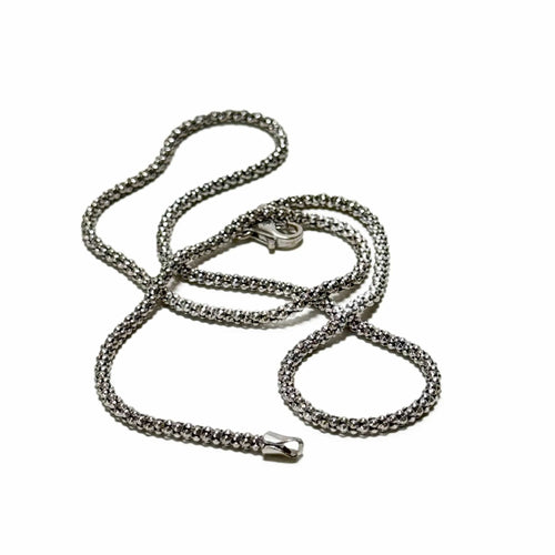 Collier Chaine maille pop corn en or gris 58 Facettes REF24007-171