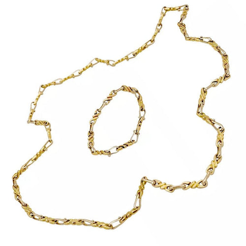 Collier Sautoir et bracelet Hermès, deux ors. 58 Facettes 33857/58