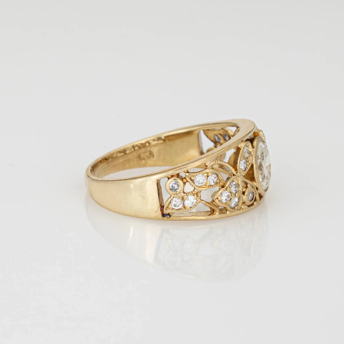 Vintage Diamant-Rankenring aus Gelbgold