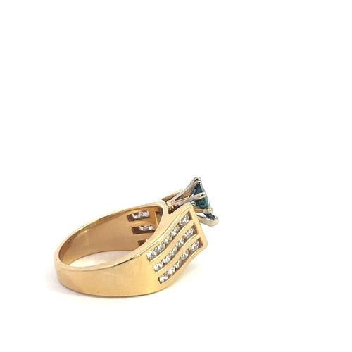 Bague Bague en or jaune, saphir et diamants 58 Facettes UN0143