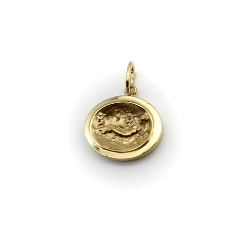 Pendentif Médaillon Aphrodite Signature en or 14 carats de style classique 58 Facettes