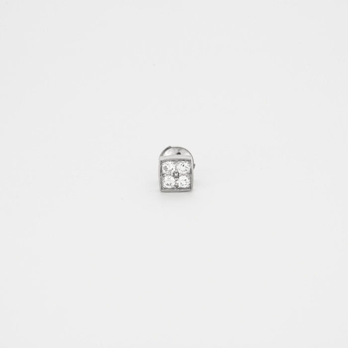 Boucles d'oreilles Boucles d'oreilles carrés or blanc et diamants 58 Facettes AB36