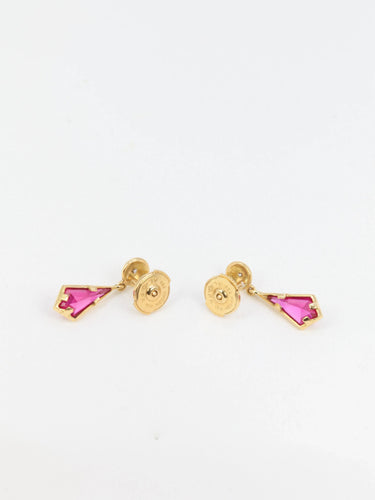 Boucles d'oreilles Paire de boucles d’oreilles vintage en or et tourmaline 58 Facettes 666