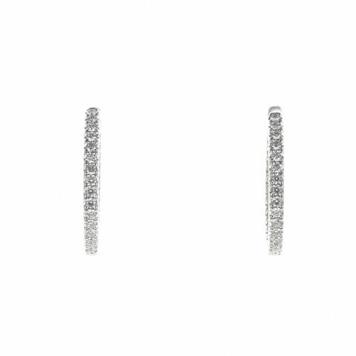 Boucles d'oreilles Boucles d'Oreilles Créoles Or Blanc et Diamants 58 Facettes 2.18048