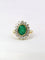 Bague 53.5 Bague marguerite émeraude ovale diamants 58 Facettes J396