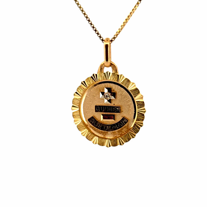 Pendentif Médaille Amour Or jaune et diamant 58 Facettes 2-F1PE-GS36247