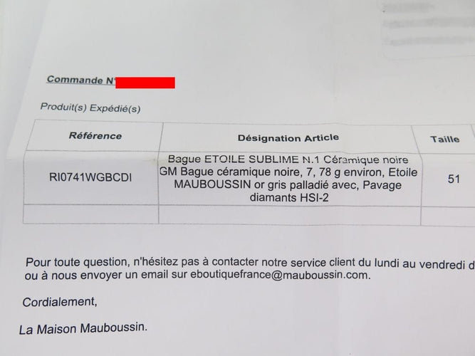 Bague 51 bague MAUBOUSSIN etoile sublime gm or blanc ceramique noire 58 Facettes 260462