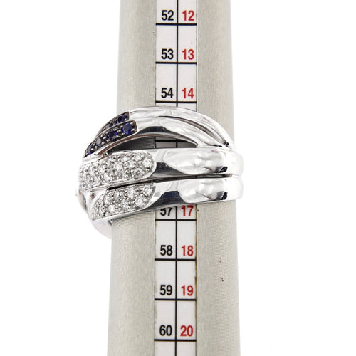 Bague 57 Bague bandeau diamants et saphirs 58 Facettes 24509