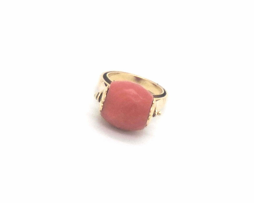 Yellow and coral gold ring