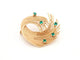 Broche vintage broche epingle tourbillon torsadee or emeraudes 58 Facettes 260447