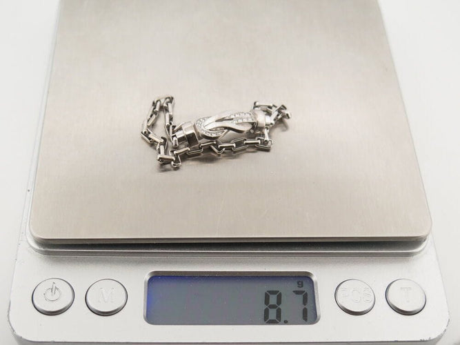 Bracelet bracelet FRED chance infinie mm diamants & chaine or blanc +cable vert 58 Facettes 263860