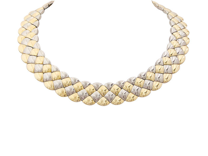 Collana Aldebert in oro giallo e bianco.