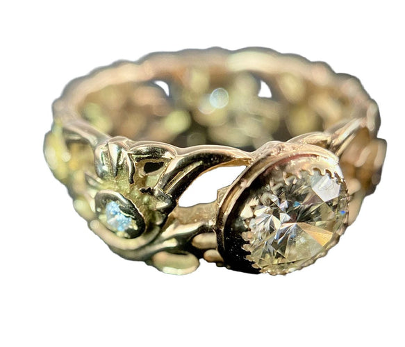 Bague 57.8 Bague or jaune sertie d'un diamant de 0,80 carat (VS) 58 Facettes