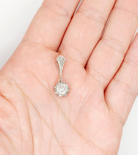 Art deco vedhæng i 18k hvidguld diamant 0,80 karat (cirka 1920) 