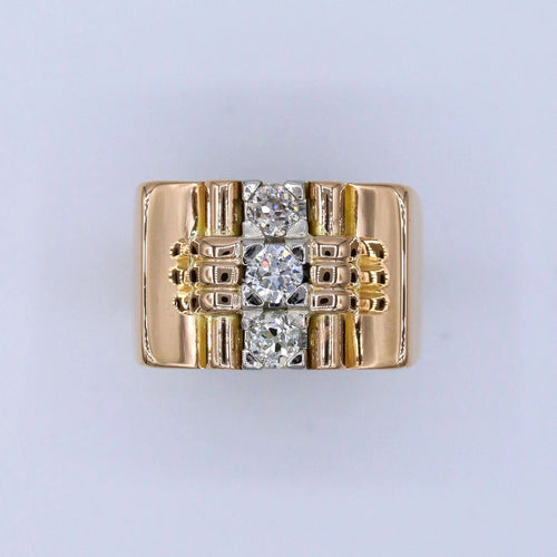 Bague Bague Tank Or Rose Diamants 58 Facettes A11038