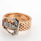 Bague 52 Bague Boucle Rétro Bande Diamant Or Rose 58 Facettes 15467