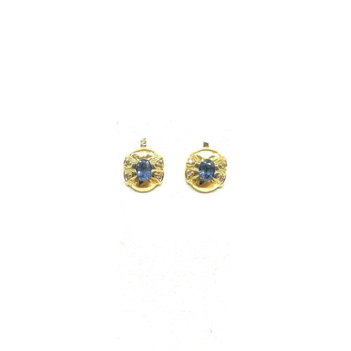 Boucles d'oreilles Boucles d'oreilles or jaune, saphirs et diamants 58 Facettes Z1351697