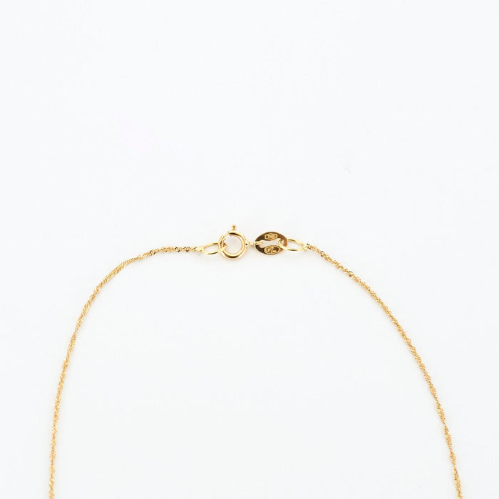 Ketting en hanger, geel goud en aquamarijn