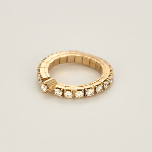 Bague 51 Bague souple en or rose et diamants 58 Facettes JR0009-51