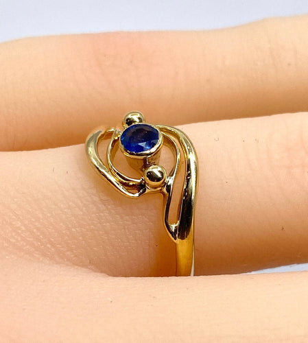 Bague 51 Bague en or jaune et saphir 58 Facettes AB586