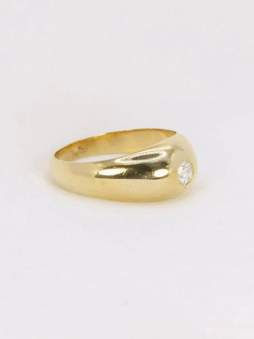 Bague 56.5 Bague jonc or jaune diamant 0,20 ct 58 Facettes J150