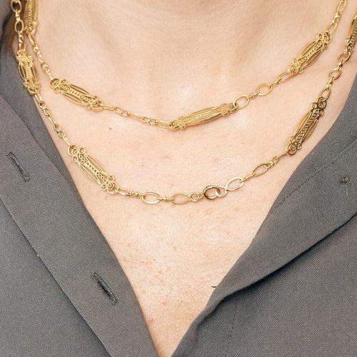 Collier Chaine giletière or jaune 58 Facettes ROD3564