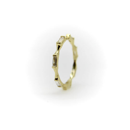 Bague 50 Bague d'éternité en diamant baguette en or 58 Facettes