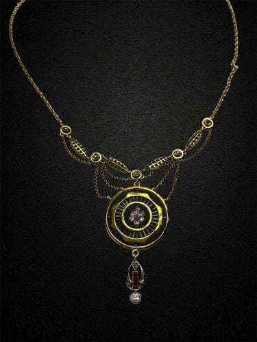 Collier Collier Or jaune Diamants Rubis 58 Facettes