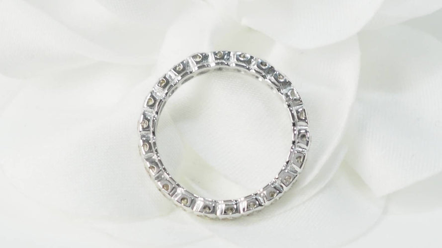 Bague 51 Alliance américaine en or blanc et diamants 0,22ct 58 Facettes 30430