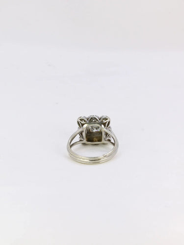 Bague 52 Bague marguerite or blanc platine diamant carré taille ancienne 58 Facettes J208