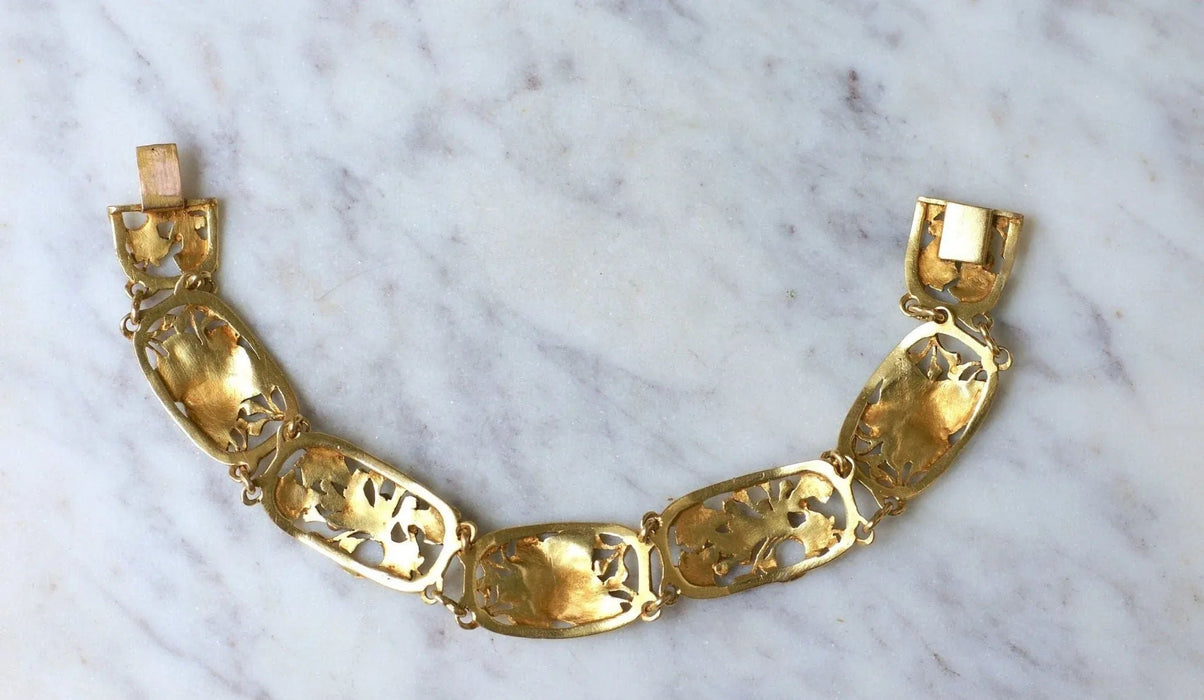 Arnould Art Nouveau Bracelet in Yellow Gold