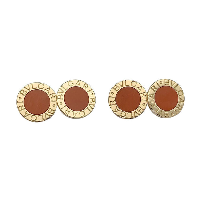 Boutons de manchette Boutons de manchette Bulgari, "Bvlgari Bvlgari", or jaune, corail. 58 Facettes 30382