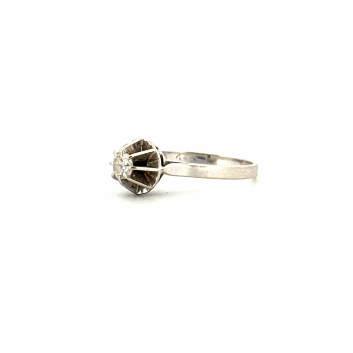 Bague 55 Solitaire or blanc diamant 58 Facettes 29-GS35365-4