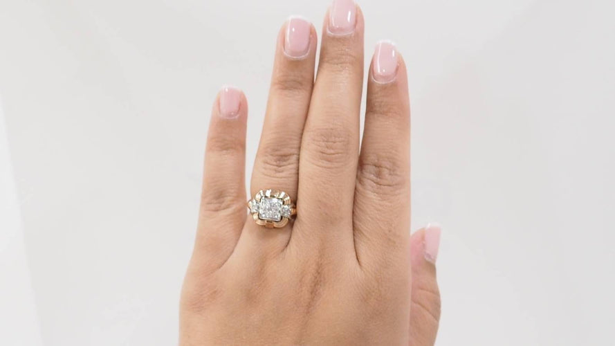 Bague 54 Bague Tank en or jaune et diamants 58 Facettes 32894