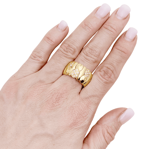 Bague 56 Bague or jaune, diamants. 58 Facettes 34470