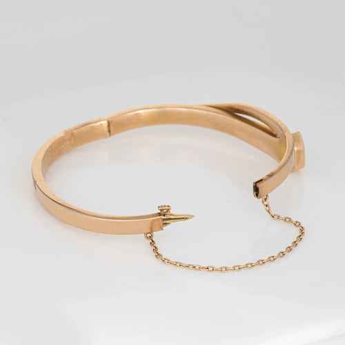 Bracelet Bracelet antique à clous édouardiens L. Fritzsche en or rose 14 carats en forme de fer à cheval 1908 58 Facettes G13753