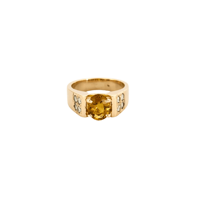 Bague 46 BAGUE OR JAUNE, CITRINE ET DIAMANTS. 58 Facettes BO/240017/