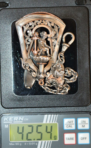 Broche Châtelaine et montre de gousset 58 Facettes 458-461