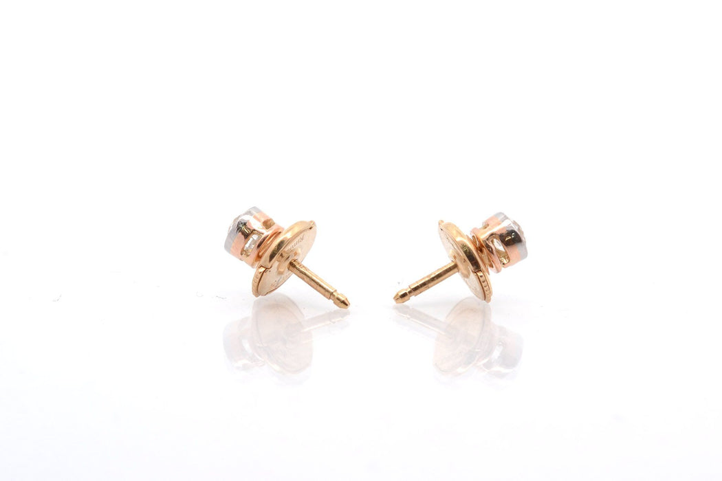 Diamond earrings in yellow gold